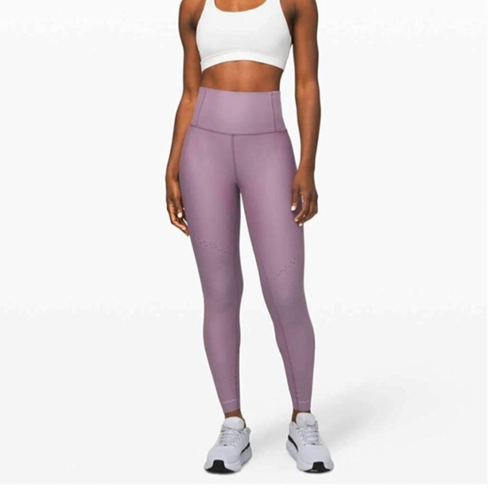 Lululemon Zoned In Tight Dusty Purple High Waist Compression Leggings
